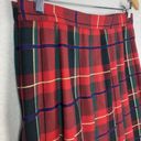 Talbots  Vintage Womens Size 12 Tartan Plaid Pleated Skirt Red‎ Green Photo 7