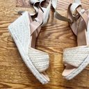 Anthropologie Maypol Espadrille Lace Up Wedges Open Toe Sandals Size 39 (8.5) Tan Photo 1