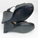 Guess  Jasminn Leather Upper Black Open Toe Wedge Sandals, Size 8.5 Photo 1