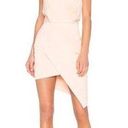 Elliatt  Camo Asymmetric Satin Cocktail Dress in Light Pink Size Small Photo 0