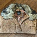 Moda Vintage 90s  International Brown Leather Jacket with Faux Fur Trim - Small Photo 8