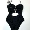 Hula Honey  Black Ribbed one piece swimsuit Photo 5