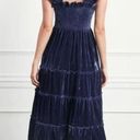 Hill House Size S The Ellie Nap Dress Navy Velvet Midi Tiered Smocked Bodice NEW Photo 3