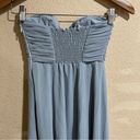 Show Me Your Mumu  Bonbon Strapless Dress inSteel Blue Chiffon XXS Photo 5