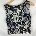 St. John  Patterned Silk Black White Floral Sleeveless Top size Large Photo 4