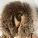 Jones New York winter coat Made in Russia removable raccoon fur large tan Photo 14