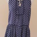 Luna  Moon navy printed blouse size large Photo 0