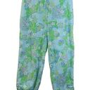 Oleg Cassini  Weekend Blue Green Paisley Print Cropped Pants L Photo 0