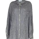 Treasure & Bond  Women's Striped Boyfriend Button Down Shirt Size Large Photo 0