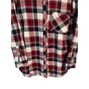 Staccato  Shirt Flannel Womens Medium Red Blue Button Up Plaid Pocketed Winter Photo 3