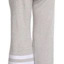 Sundry  Striped Ankle Flare Sweatpants Lounge Raw Hem: Heathered Grey/White Photo 1