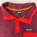 Patagonia Snap-T Maroon Burgundy Violet Red Quilt Pullover Sweater Jacket Photo 3