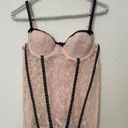 Vintage Y2K Sophie B. Corset Top Bustier Pastel Pink Black Fairy Cottage Girly Photo 0