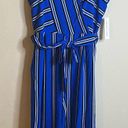 Emma & Michele NWT  Blue Stripe Sleeveless Jumpsuit Women’s Size 12 Photo 2