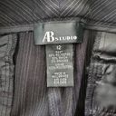 AB Studio  Stretch Black Striped Wide Leg Cuffed Pants Size 12 Photo 6