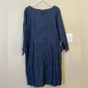 Talbots  Denim Cowboy Dress Size 12 Blue Shift Knot Sleeve Casual Church Western Photo 1