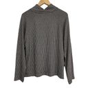 Lou & grey  Ann Taylor Loft Houndstooth Mock Neck Top Sweater Black/Brown Medium Photo 6