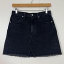 Madewell  Black Rigid Denim A-Line Mini Skirt Lunar Wash Cutout Edition Photo 1