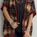 American Eagle  Aztec Western Fringe Oversized Hooded Poncho Cardigan Size XS-S Photo 0