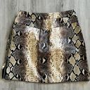 I am gia Jagger Skirt MEDIUM Faux Leather Snakeskin Embossed Mini Zip High Waist Photo 8