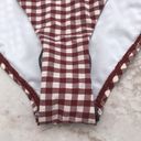 Topshop White and Brown Gingham Cheeky  Bikini Swim Bottoms Photo 3