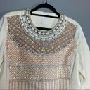 Chico's  Jacket tribal Maasai inspired beaded embroidery cream brown Large / 2P Photo 3