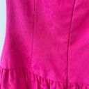 Vintage AJ Bari Hot Pink Cocktail Party Mini Dress size‎ 6 Black Trim Strapless Photo 4