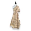 Who What Wear New  One Shoulder Cut Out Midi Summer Dress Gingham Honey Mustard 2X Photo 2