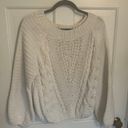 Francesca's White Chenille Sweater Size Large Photo 0