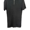 Topman Womens Pullover Sweater Black Short Sleeve Collar Ribbed Knit Solid M New Size M Photo 5