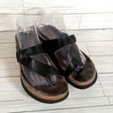 Buckle Black Mephisto Helen toe leather strap Sandals   women's 9 Photo 1