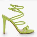 Boohoo  Skinny Strap Wrap Up Stiletto Heels in Lime Green Size 6 Photo 0