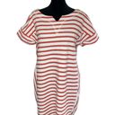 Talbots  Stargazer Stripe T Shirt Dress Dark Nectarine Size Medium Petite Photo 1