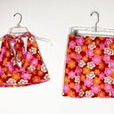 SheIn  Pink & Red 70’s Style Floral Skirt and Halter Tank Crop Top Set Size L Photo 0