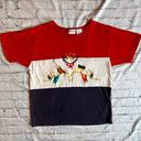 Brooks VTG Y2K Nautical Flags Red White Blue Bobbie  Top Shirt Photo 0