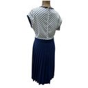 Vintage Blue  Polka Dot 60s Large Dress Photo 8