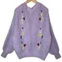 River Island  Oversized Floral Open Cardigan Lavender Balloon Sleeve, size Small Photo 2