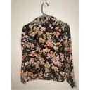 J.Jill  Black Floral Wrap Front Blouse Size XS Photo 5