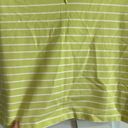 st. john's bay  Women's S Split Neck Polo Tee Citron Green White Stripe Preppy Photo 3