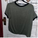 No Bo Nwt  Womens Size XL 15-17 Short Sleeve Olive Green Black Crop Top Shirt new Photo 4