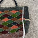 vintage handmade quilted patchwork textured large tote bag purse boho multi Photo 10