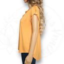 Cable & Gauge  Dolman Short Sleeve Top Split Neck Light Yellow Orange Size S Photo 2