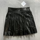 Adika Faux Leather Pleated Mini Skirt Black Photo 1