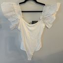 One Piece Les Lis Women's Ruffled Ribbed Bodysuit Size Large Creamy White  NWT Photo 0