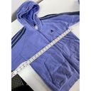 Adidas  Jacket Women Medium Purple Fleece Black Stripe Zip Hooded Cotton Poly Photo 5