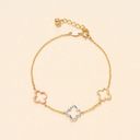 Tehrani Jewelry 14K real gold Clover Chain bracelet Photo 1