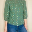 Ro & De Anthropologie  Green Ruffle Colorful Square Blouse Photo 3