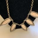 Edge Vintage   Stone Statement Necklace Rhinestones Beige Leaf Photo 3