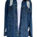 Boom Boom Jeans  Medium Wash Destroyed Trucker Style Denim Jacket XL Photo 0