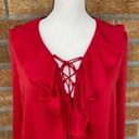 L'Academie  The Ruffle Boho Blouse Cabernet small Photo 3